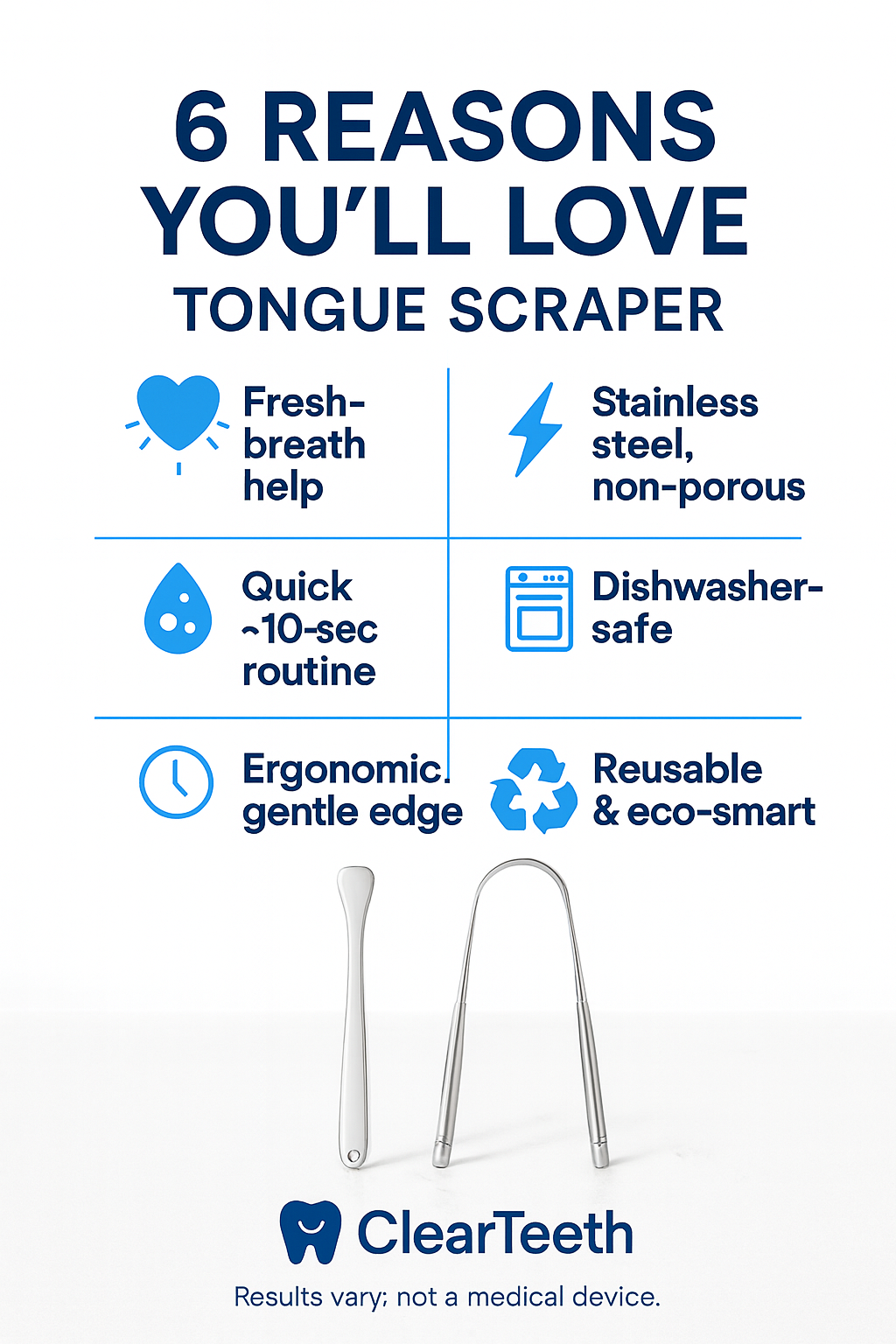 PureTongue™ - Stainless Steel Tongue Scraper