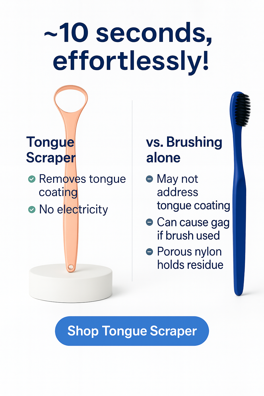 PureTongue™ - Stainless Steel Tongue Scraper